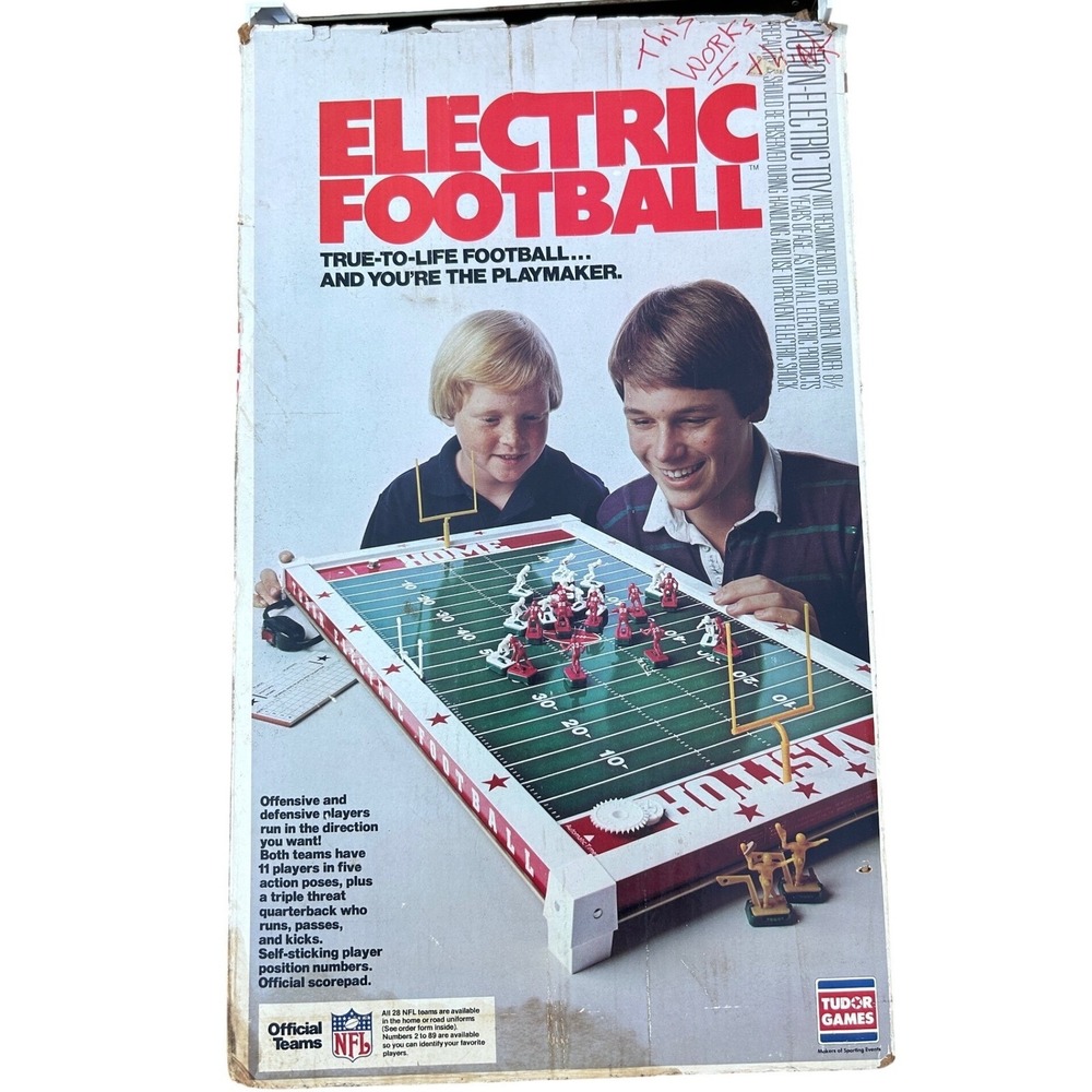 Tudor Games Electric Football 500 Vintage NFL Metal Board‎ Game Green Good